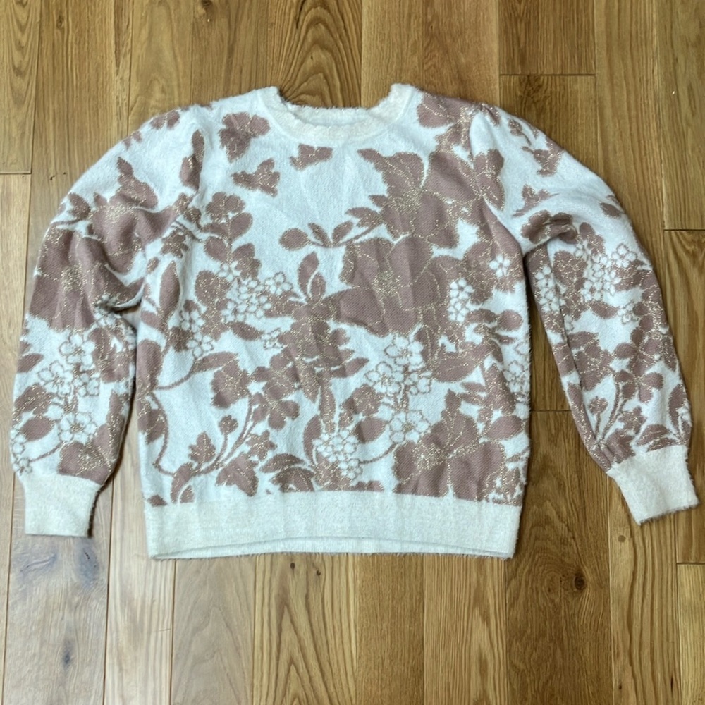 Liz Claiborne soft floral sweater size petite large